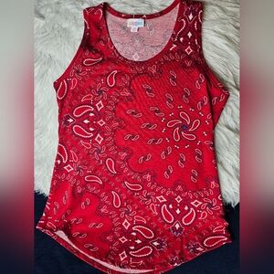 LuLaRoe Red Bandana Print Tank Top